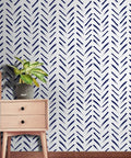 Blue And White Striped Peel And Stick Wallpaper For Cabinets And Walls Modern Geometric Contact Paper 17.7 In By 394 In Removable Self Adhesive Decor