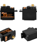 4 views of black 2 Pack 5G Micro Digital Servo with Metal Gears Coreless Motor for 1 28 Scale RC Cars Airplanes Helicopters