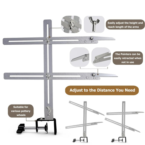 Adjustable Pottery Gauge And Height Measuring Tool For Wheel Throwing, Nail Repeat Forms Every Damn Time, Ceramic Clay Shaping Instrument That Delivers Straight Up Precision And Flawless Consistency On The Potter Wheel