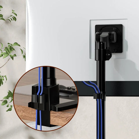 Heavy Duty Aluminum Ultrawide Monitor Desk Mount And Adjustable Monitor Arm For Wide Screens Up To 57 Inches cable management detail.