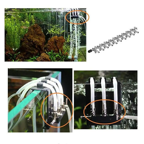 Heavy Duty Aquarium Air Pump Flow Control Valve With Hella Reliable Multiway Regulation And Solid Copper Nickel Silver Tone Finish For Your Fish Tank Setup Guaranteed in use with air tubing in a fish tank.