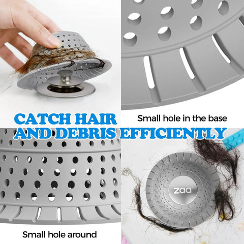 Hassle Free Shower Drain Hair Catcher For Tub And Sink Using Heavy Duty Mesh Strainer Design traps hair and debris efficiently.