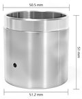 Mefape stainless steel bearing buddy wheel bearing protector hub cap, 1.98-inch diameter, front view