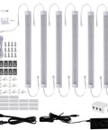 Under Cabinet LED Lighting Kit 6 Pack 11 Inch Plug In Cold White 6000K Linkable Dimmable Under Counter Lights With Power Adapter
