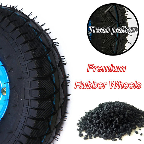 Heavy Duty Pneumatic Swivel Casters With Inflatable Rubber Tires And Quick Side Brakes, detailed tread pattern on premium rubber wheel.