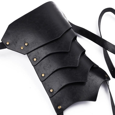 Double Pauldrons Faux Leather Shoulder Armor For Larp Cosplay And Ren Faire Durable Medieval Style Leather Armor with straps