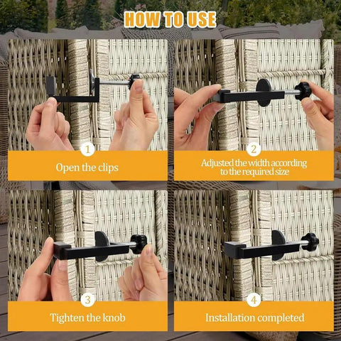 Installation steps for Six Pack Outdoor Patio Furniture Clips Adjustable Sectional Couch Clamps for Wicker Rattan Sets