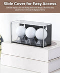 Baseball And Golf Ball Display Case For Three Balls With UV Protected Acrylic Box Memorabilia Showcase Black Finish