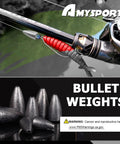 Bullet Drop Weights Sinkers Kit For Saltwater And Freshwater Fishing, 50 Pcs 3/16oz Removable Lead Bass Tackle Weights