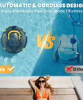 Comparison of Cordless Robotic Pool Cleaner With Dual Motors and traditional cleaner in a pool setting.