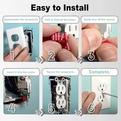 Step-by-step guide to installing Outlet Spacers For Electrical Boxes 48 Piece Red Spacers Set For Switches And Receptacles
