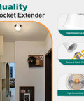 E26 Socket Extender 1.2 Inch 3 Cm Lamp Socket Extension For Recessed Fixtures Easy Install To Boost 360 Degree Light Spread Lamp Holder Adapter 4 Pack showing quality features in home setting