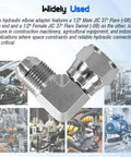 Beefy One Half Inch JIC 37 Degree Male To One Half Inch JIC 37 Degree Female Swivel Hydraulic Adapter Fitting For High Pressure SAE J514 Systems Durable Leak Free Connection For Power Packs Machinery And Industrial Hydraulics, 1/2 in elbow