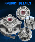 Rear Wheel Bearing And Hub Assembly 512519 Fit For 2014 To 2021 Mazda 6 And 2016 To 2021 Mazda CX5 FWD Rear Left Or Right With ABS 5 Lug Wheel Hub Replacement OE Spec product details showing close-up of bearing and lugs.