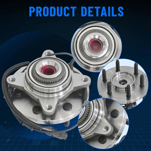 Rear Wheel Bearing And Hub Assembly 512519 Fit For 2014 To 2021 Mazda 6 And 2016 To 2021 Mazda CX5 FWD Rear Left Or Right With ABS 5 Lug Wheel Hub Replacement OE Spec product details showing close-up of bearing and lugs.