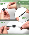 Black Plastic Bead Chain For Roller Blinds 10 Yards With 12 Connector Clips Replacement Parts assembly steps