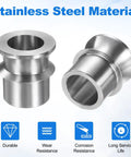 Pro Grade Stainless Steel High Misalignment Spacers For Rod Ends Industrial Precision Bearing Shims shown from the front and side.
