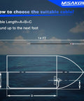 Diagram of 14 Ft Boat Steering Control Cable With 12.5 Inch Wheel Rotary Outboard System Kit over ocean background