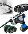 Hardcore Cordless Wire Threader And 360 Degree Multiflex Pipe Bender With Slick Variable Speed Lithium Battery Wireless Electrician Kit with batteries.