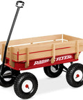 All Terrain Kid Friendly Wagon For Outdoor Fun And Cargo Rolling Cart With Steel And Wood Build Beach Cart For Toddlers 1 And Up