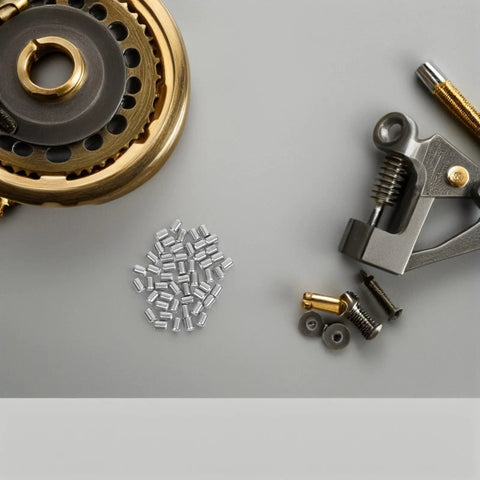 Top Notch Heavily Durable Stainless Steel Dowel Pins That Rock For Furniture Build, Wood Bunk Bed Repair Auto Shop And Versatile Precision Projects Across Industries arranged with tools.