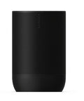 Front view of Move 2 Black Portable Bluetooth Speaker with dual tweeters for rich stereo sound and water resistant design.