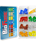 Straight Up Heavy Duty Mini Blade Fuse Kit With Puller 50 Piece Automotive Electrical Repair Assortment showing color coded fuses in a compact case.