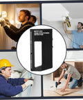 Wire Pipe Power Detector, 5.8x3.1 inch plastic stud finder with handle, used in wall scanning by various professionals.