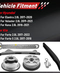 2.0L Timing Chain Kit With Camshaft Sprockets For Hyundai Elantra 2017 To 2020 Kona 2018 To 2021 Veloster 2019 To 2021 And Kia Forte 2017 To 2022
