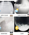 Storm Glass Weather Predictor With Wood Base Modern Weather Station Crystal Glass Bottle For Home Or Office Decor Predict Weather By Crystal Formations showing weather variations