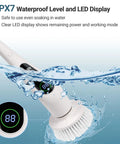 Cordless Spin Scrubber With LED Display Clean Like A Boss In No Time 350 RPM Power 9 Replaceable Heads Waterproof IPX7