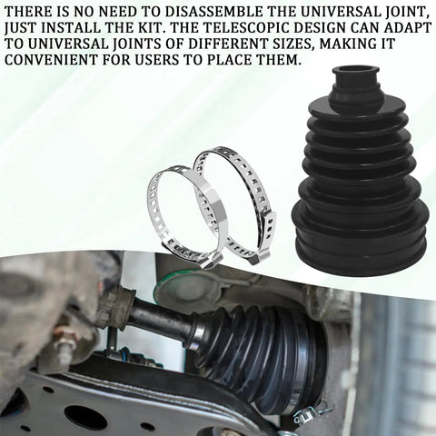 Universal CV Boot Repair Kit Silicone Waterproof Dustproof Axle CV Joint Boot Set With 4 Stainless Steel Clamps And 6 Cable Ties DIY Friendly Highly Flexible Boots For Shaft 19mm To 24mm