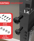 Heavy Duty 19 Inch 1U Server Shelf With Vented Cantilever Wall Rack Mount Built Like A Tank For Network Switches Routers Plug And Play Universal Rack Tray Black with M6 screws and cage nuts.