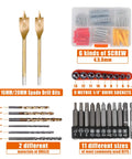 All In One Power Tools Kit With 60 Piece Accessory Set And 16.8V Cordless Drill For Home DIY And Repairs, sockets, screws, and drill bits