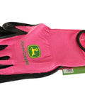 Women’s Nitrile Foam Palm Dipped Work Gloves With Elastic Wrist And Band Top Cuff, Light-Duty Grip, Black And Pink