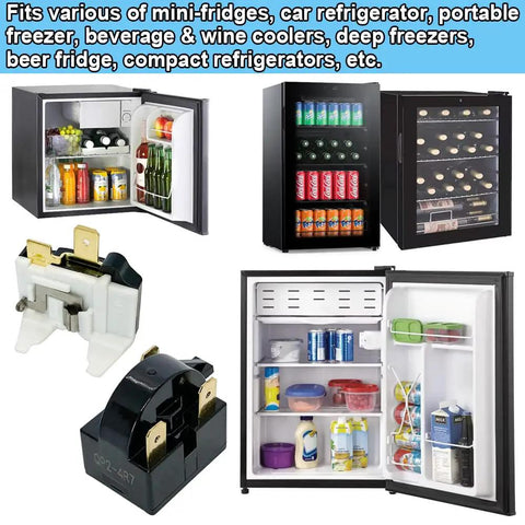4.7 Ohm 3 Pin PTC Start Relay with Overload Protector for fridge repair, compatible with mini fridges and coolers