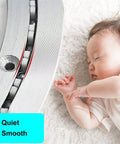 Beefy Heavy Duty 360 Degree Swivel Plate Turntable With Aluminum Base showing smooth roller bearing, next to a sleeping baby