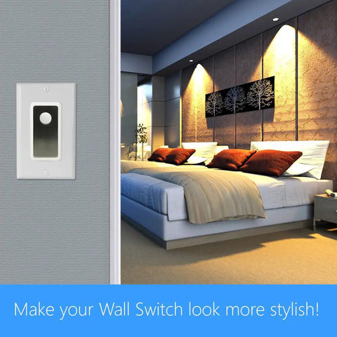 3 Way Wireless Wall Switch Kit No Neutral Needed With Snap On Cover Easy Install shown in bedroom setting