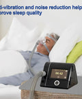 Person sleeping with CPAP machine on CPAP Silicone Protector Mat For Nightstand Waterproof Non Slip Pad Guards Against Water Spills
