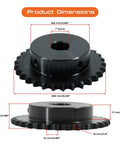 Heavy Duty 30 Tooth Roller Chain Sprocket With Half Inch Pitch And 1 Inch Bore For 40 Chain Carbon Steel, ISO 9001 Certified