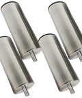 Stainless Steel Brushed Furniture Legs Set Of 4 Round Metal Feet For Sofa Bed Coffee Table Cabinets Shelves Adjustable Height M10 Threaded Rod