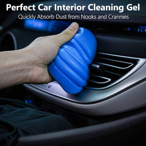 Hand using Car Cleaning Gel Detailing Putty For Interior Surfaces Universal Dust Remover Slime Auto Detailing Tools 5.6oz