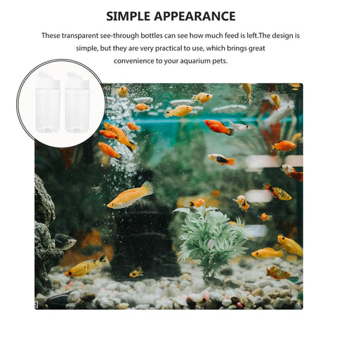 Get 2PCS Portable Fish Feeding Bottles With Screw Cap White Plastic Aquarium Food Storage For Automatic Tank Dispensing Easy See Through Design Leak Proof And Cleanable Container For Your Aquatic Pets