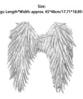 Metallic shiny angel wings foil tinsel headband for Halloween costume party, one size, detailed view of plastic wings