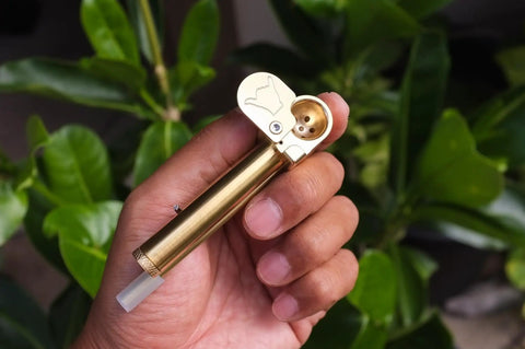 Durable Brass Portable Tar Trap With Longer Stem And Mega Storage Pod Easy Open Closeable Lid Rugged Pro Grade Style
