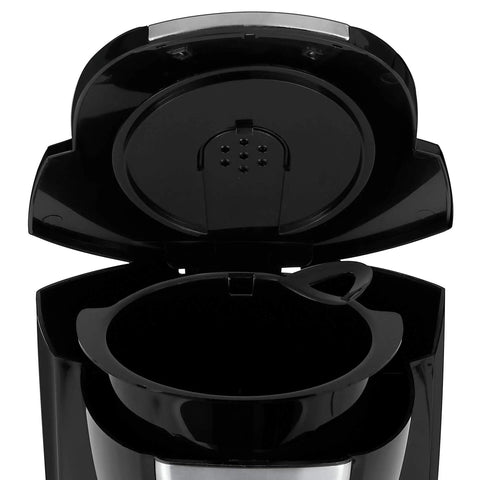 Open top view of the Super Convenient Programmable 12 Cup Coffee Maker With Removable Glass Carafe For Making Delicious Fresh Hot Brew Every Single Morning Without Any Hassle
