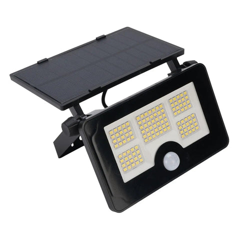 GOWENIC Solar Powered Floodlight, 4 Lighting Modes, Foldable 180 Degree with solar panel and motion sensor.