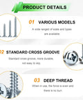 Beefy 288 Piece Screws Set For Wood And Metal Projects Self Tapping Round Head And Flat Head Screws product details display