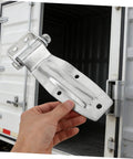Tough As Nails Heavy Duty Replacement Door Hinge For Trucks And Trailers Cold Resistant Rust Proof Metal Knockout Upgrade Quick Swap Install, showing silver metal hinge.