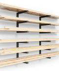 Beefy Wood Organizer And Lumber Storage Rack Wall Mount Heavy Duty Metal Shelf Six Levels Holds Up To 1200 Lbs Indoor Outdoor Use